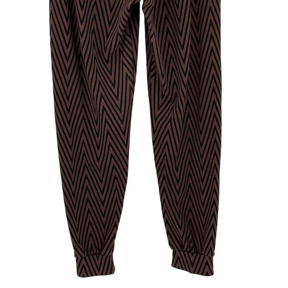 NOLI Vienna Jacquard Jogger Pants Drawstring Pockets Women Small Brown Black - Picture 9 of 11